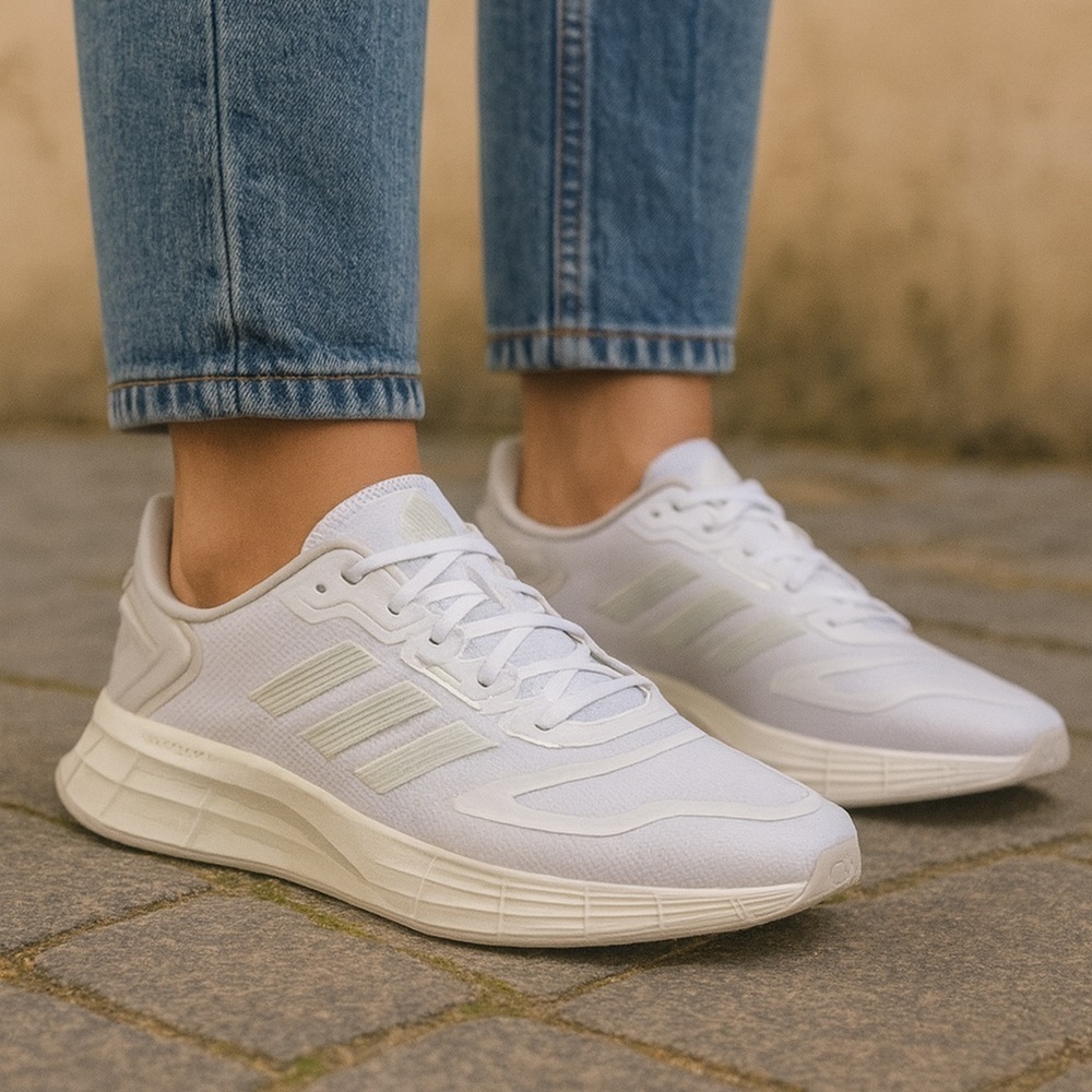 Adidas Women’s Duramo 10 White Zero Metallic Grey Size 9